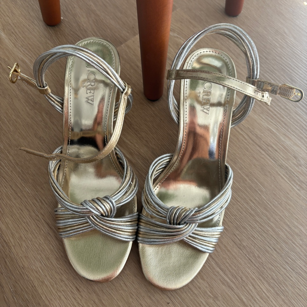 JCREW GOLD AND SILVER HEEL- NWOT